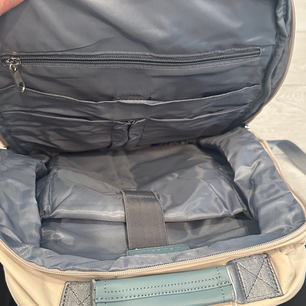 Newbella Cream Backpack with Slate Accents - Picture 4 of 5